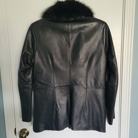 Wilsons Leather PELLE STUDIO Womens M Black Thinsulate Jacket Faux Fur Collar - Picture 5 of 10